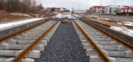 Budowa linii tramwajowej przy ulicy Witosa (2 stycznia 2015)