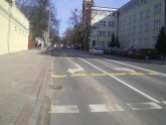 Ulica Kopernika przy skrzyżowaniu z aleją Piłsudskiego (8 marca 2015)