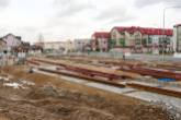 Budowa przystanku końcowego linii tramwajowej przy ulicy Witosa (4 kwietnia 2015)