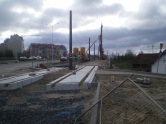 Budowa linii tramwajowej przy ulicy Płoskiego (17 kwietnia 2015)