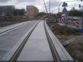 Budowa linii tramwajowej przy ulicy Witosa (17 kwietnia 2015)