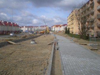 Budowa linii tramwajowej przy ulicy Witosa (17 kwietnia 2015)