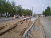 Budowa linii tramwajowej na ulicy Towarowej (13 maja 2015)