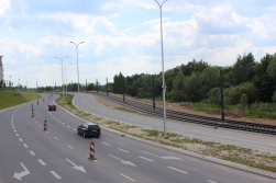 Budowa linii tramwajowej przy ulicy Płoskiego (1 czerwca 2015)