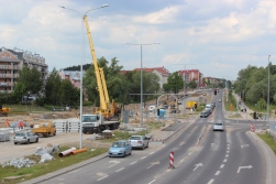 Budowa linii tramwajowej przy ulicy Płoskiego i alei Sikorskiego (1 czerwca 2015)