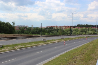 Budowa linii tramwajowej przy ulicy Płoskiego (1 czerwca 2015)
