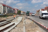 Budowa linii tramwajowej przy ulicy Witosa (1 czerwca 2015)