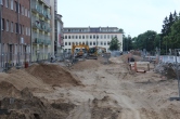 Budowa linii tramwajowej w ulicy Kościuszki (18 czerwca 2015)