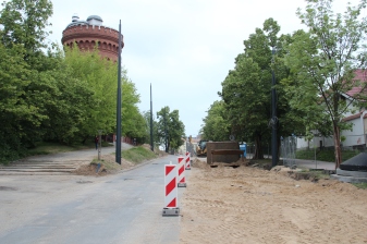 Budowa linii tramwajowej w ulicy Żołnierskiej (18 czerwca 2015)