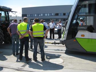 Solaris Tramino Olsztyn #3001 w zajezdni tramwajowej (12 czerwca 2015)