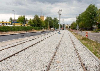 Budowa linii tramwajowej w ulicy Towarowej (12 lipca 2015)