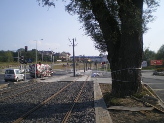 Budowa linii tramwajowej przy alei Sikorskiego (1 września 2015)