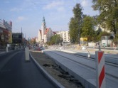 Budowa linii tramwajowej w alei Piłsudskiego (4 października 2015) - przystanek Centrum