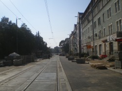 Budowa linii tramwajowej w ulicy Kościuszki (4 października 2015)