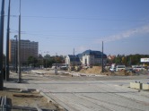 Budowa linii tramwajowej na placu Konstytucji 3 Maja (4 października 2015) - przystanek końcowy Dworzec Główny