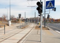 Linia tramwajowa przy ulicy Tuwima (31 października 2015) - skrzyżowanie z ulicą Nowaka