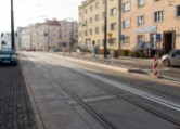 Linia tramwajowa w ulicy Kościuszki (31 października 2015) - przystanek wiedeński Kętrzyńskiego w kierunku Śródmieścia