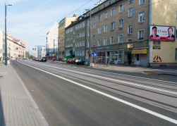 Linia tramwajowa w ulicy Kościuszki (31 października 2015)