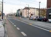 Linia tramwajowa w alei Piłsudskiego (31 października 2015) - skrzyżowanie z ulicą Kościuszki