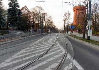 Linia tramwajowa w ulicy Żołnierskiej (31 października 2015)