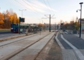 Linia tramwajowa przy alei Sikorskiego (31 października 2015) - przystanek Andersa