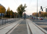 Linia tramwajowa przy alei Sikorskiego (31 października 2015) - skrzyżowanie z ulicą Wilczyńskiego