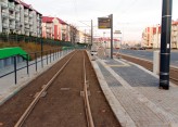 Linia tramwajowa przy ulicy Witosa (31 października 2015) - przystanek Płoskiego