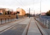 Linia tramwajowa przy ulicy Witosa (31 października 2015) - przystanek Witosa