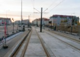 Linia tramwajowa przy ulicy Witosa (31 października 2015) - przystanek Witosa