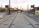 Linia tramwajowa przy ulicy Witosa (31 października 2015) - przystanek końcowy Kanta