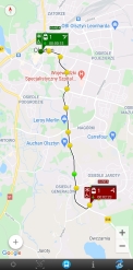 Prezentacja pojazdów na mapie w czasie rzeczywistym w aplikacji MyBus (linia 1)