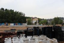 Budowa linii tramwajowej w ulicy Wilczyńskiego, w okolicach przyszłego przystanku końcowego Pieczewo (1 lipca 2022)