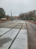 Budowa linii tramwajowej w ulicy Wilczyńskiego w pobliżu skrzyżowania z ulicą Wachowskiego (23 października 2022)