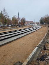 Budowa linii tramwajowej w ulicy Wilczyńskiego, między ulicami Jeziołowicza i Panasa (23 października 2022)