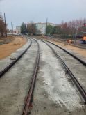 Budowa linii tramwajowej w ulicy Wilczyńskiego, między ulicami Jeziołowicza i Panasa (23 października 2022)