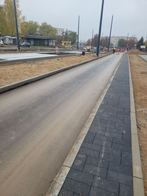Budowa linii tramwajowej w ulicy Wilczyńskiego, między ulicami Panasa i Gębika (23 października 2022)