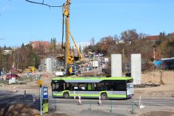 Budowa estakady tramwajowej w ulicy Krasickiego (3 listopada 2022)