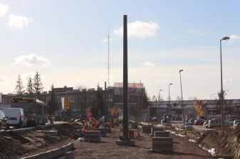 Budowa linii tramwajowej w ulicy Synów Pułku (3 listopada 2022)