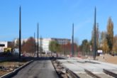 Budowa linii tramwajowej w ulicy Wilczyńskiego, między ulicami Panasa i Gębika (3 listopada 2022)