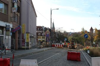 Budowa linii tramwajowej w ulicy 11 Listopada (3 listopada 2022)