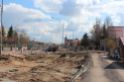 Budowa linii tramwajowej w ulicy Krasickiego, w pobliżu przystanku Boenigka (10 kwietnia 2023)