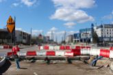 Budowa linii tramwajowej na placu Inwalidów Wojennych (10 kwietnia 2023)