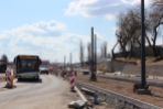 Budowa linii tramwajowej w ulicy Wyszyńskiego, między ulicami Żołnierską i Augustowską a Pstrowskiego (10 kwietnia 2023)