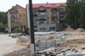 Budowa linii tramwajowej w ulicy Wilczyńskiego - budynek socjalny dla motorniczych i kierowców przy przystanku końcowym Pieczewo (5 lipca 2023)
