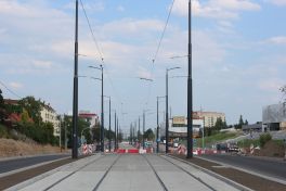 Budowa linii tramwajowej w alei Piłsudskiego, w pobliżu placu Daszyńskiego (5 lipca 2023)