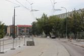 Budowa linii tramwajowej w ulicy Wilczyńskiego, w pobliżu skrzyżowania z ulicą Wachowskiego (5 lipca 2023)