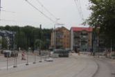 Budowa linii tramwajowej w ulicy Wilczyńskiego, w pobliżu przystanku końcowego Pieczewo (5 lipca 2023)