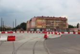 Budowa linii tramwajowej na skrzyżowaniu ulic Krasickiego i Wilczyńskiego (5 lipca 2023)