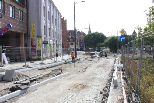 Budowa linii tramwajowej w ulicy 11 Listopada (5 lipca 2023)
