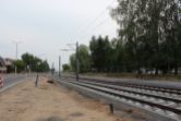 Budowa linii tramwajowej w ulicy Wyszyńskiego, między aleją Piłsudskiego a ulicami Augustowską i Żołnierską (5 lipca 2023)